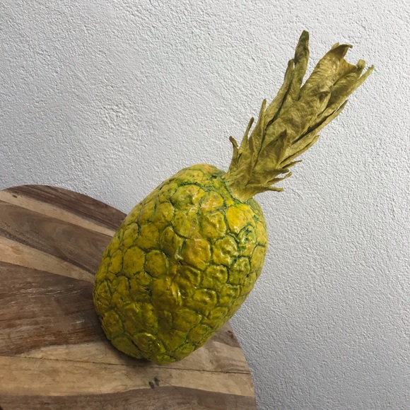 Vintage l 50s 60s Novelty Kitsch Tiki Hawaiian Paper Mache Pineapple Fruit Decor - Picture 6 of 14